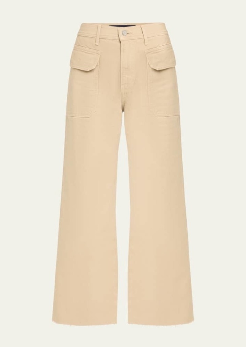 Veronica Beard Taylor Cropped High-Rise Wide-Leg Jeans