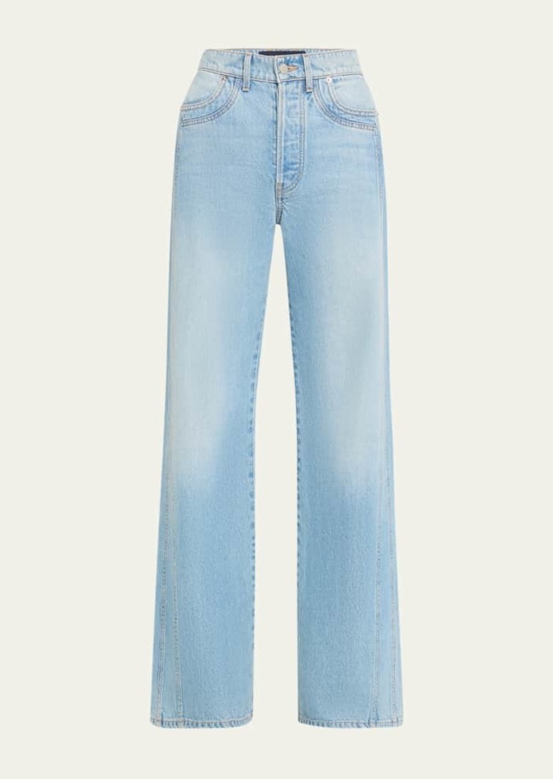 Veronica Beard Taylor Cropped Wide-Leg Jeans