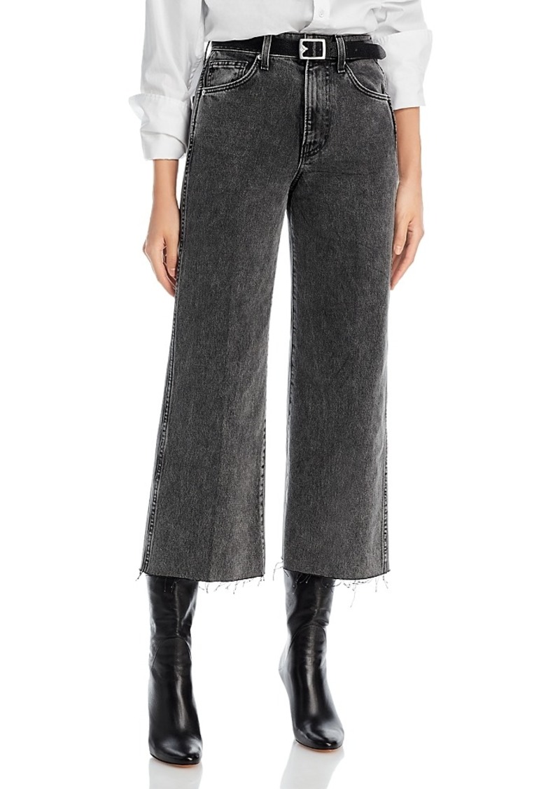 Veronica Beard Taylor High Rise Ankle Wide Leg Jeans in Ash Onyx