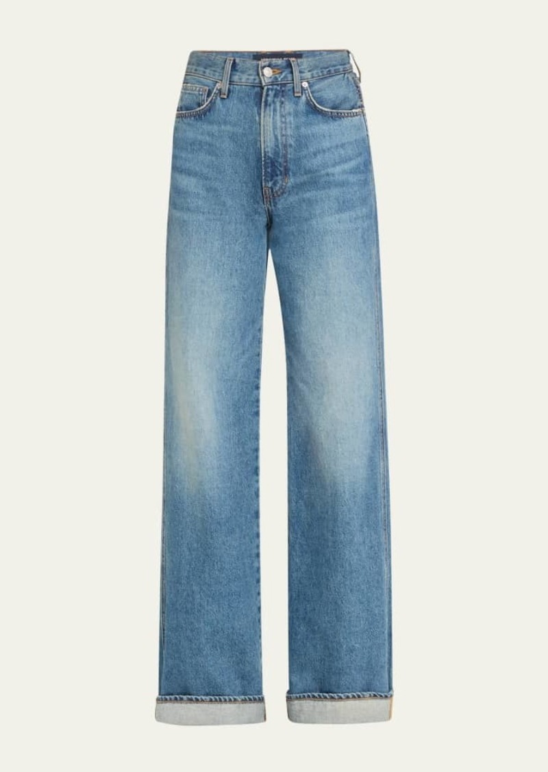 Veronica Beard Taylor High-Rise Wide-Leg Jeans