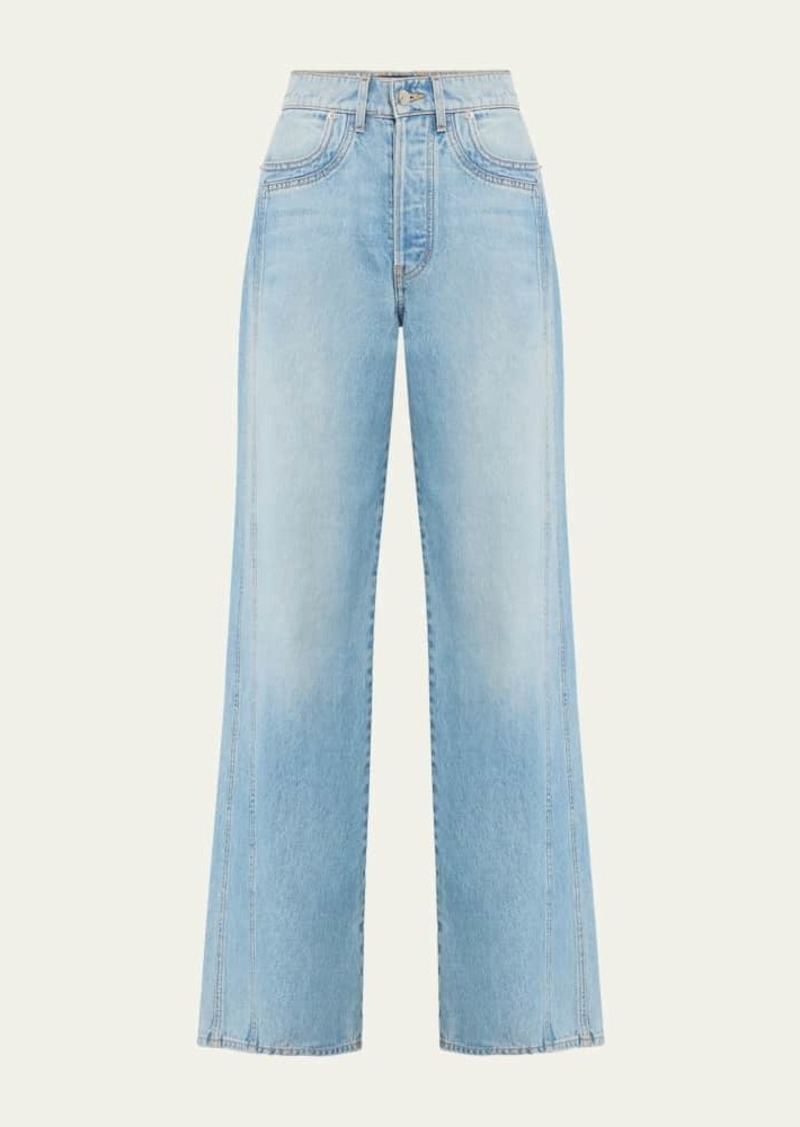 Veronica Beard Taylor High-Rise Wide-Leg Jeans