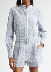 Veronica Beard Thorp Embroidered Cotton Button-Up Shirt