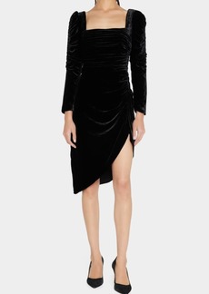 Veronica Beard Toki Ruched Asymmetric Mini Dress