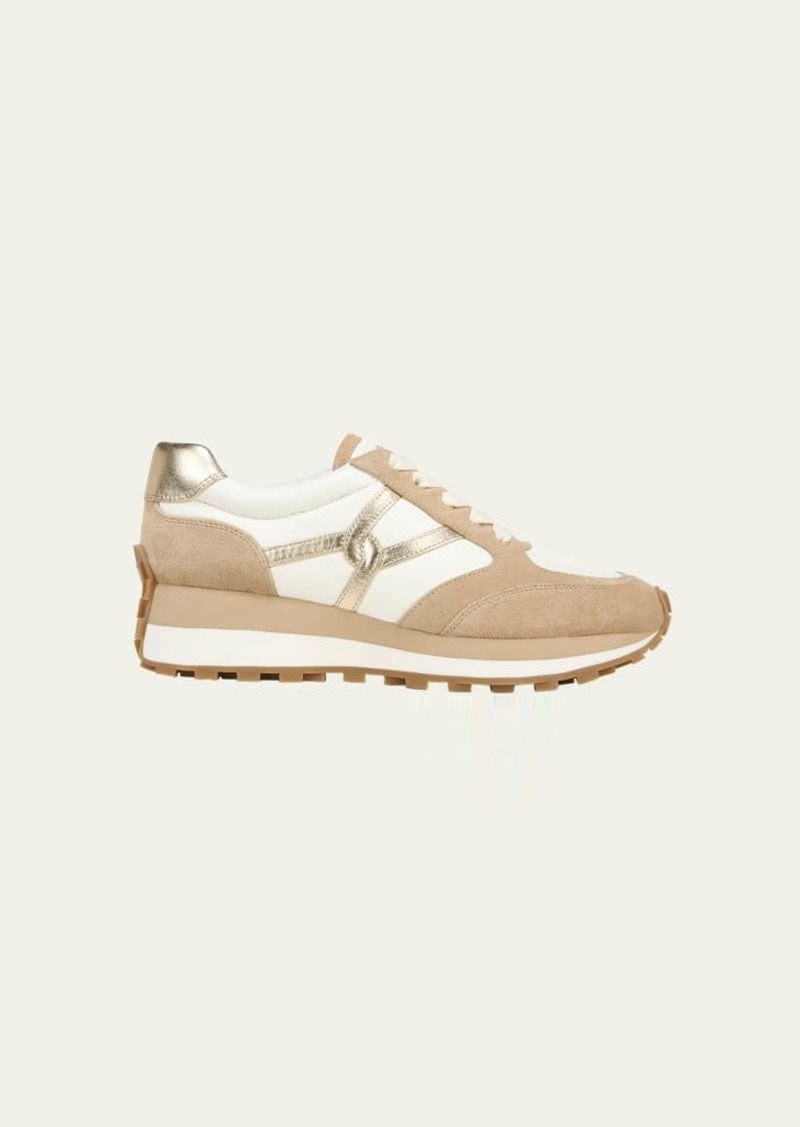 Veronica Beard Valentina Mixed Leather Retro Sneakers