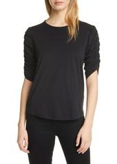 Veronica Beard Waldorf Ruched Sleeve T-Shirt