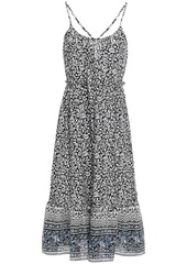 Veronica Beard - Ayesha ruffle-trimmed floral-print cotton-broadcloth slip dress - Black - L