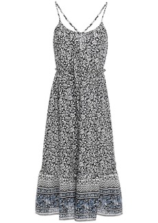 Veronica Beard - Ayesha ruffle-trimmed floral-print cotton-broadcloth slip dress - Black - M