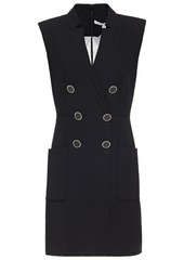 Veronica Beard Woman Doreen Button-embellished Crepe Mini Dress Black
