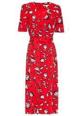 Veronica Beard Woman Joia Belted Floral-print Jersey Midi Dress Red