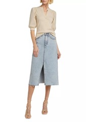 Veronica Beard Victoria Denim Midi-Skirt