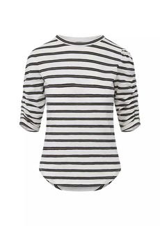 Veronica Beard Waldorf Striped Cotton T-Shirt