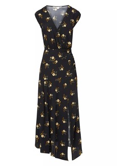 Veronica Beard Wixson Silk-Blend Floral Midi-Dress