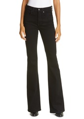 Veronica Beard Beverly High Waist Skinny Flare Leg Jeans in Onyx at Nordstrom