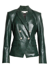 Veronica Beard Gail Dickey Faux Leather Jacket in Evergreen at Nordstrom