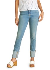 Women's Veronica Beard Ryleigh Slim Straight Leg Roll Cuff Jeans