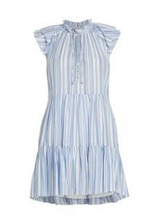 Veronica Beard Zee Striped Cotton Minidress