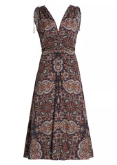 Veronica Beard Zia Paisley Midi-Dress