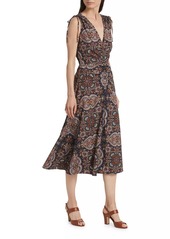 Veronica Beard Zia Paisley Midi-Dress