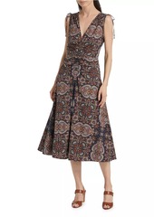 Veronica Beard Zia Paisley Midi-Dress