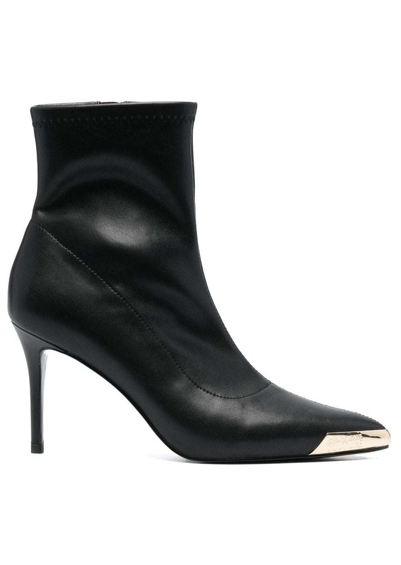 Versace 100mm logo-engraved pointed-toe boots