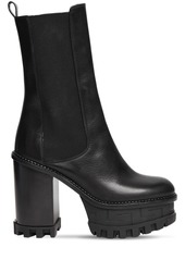 Versace 125mm Leather Platform Ankle Boots