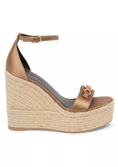 Versace 140MM Satin Espadrille Wedge Sandals