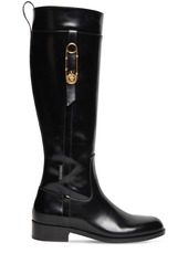 Versace 30mm Brushed Leather Tall Boots