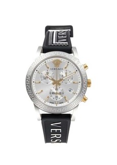 Versace 40MM Stainless Steel & Silicone Strap Chronograph Watch