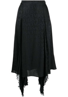 Versace Allover jacquard asymmetric skirt