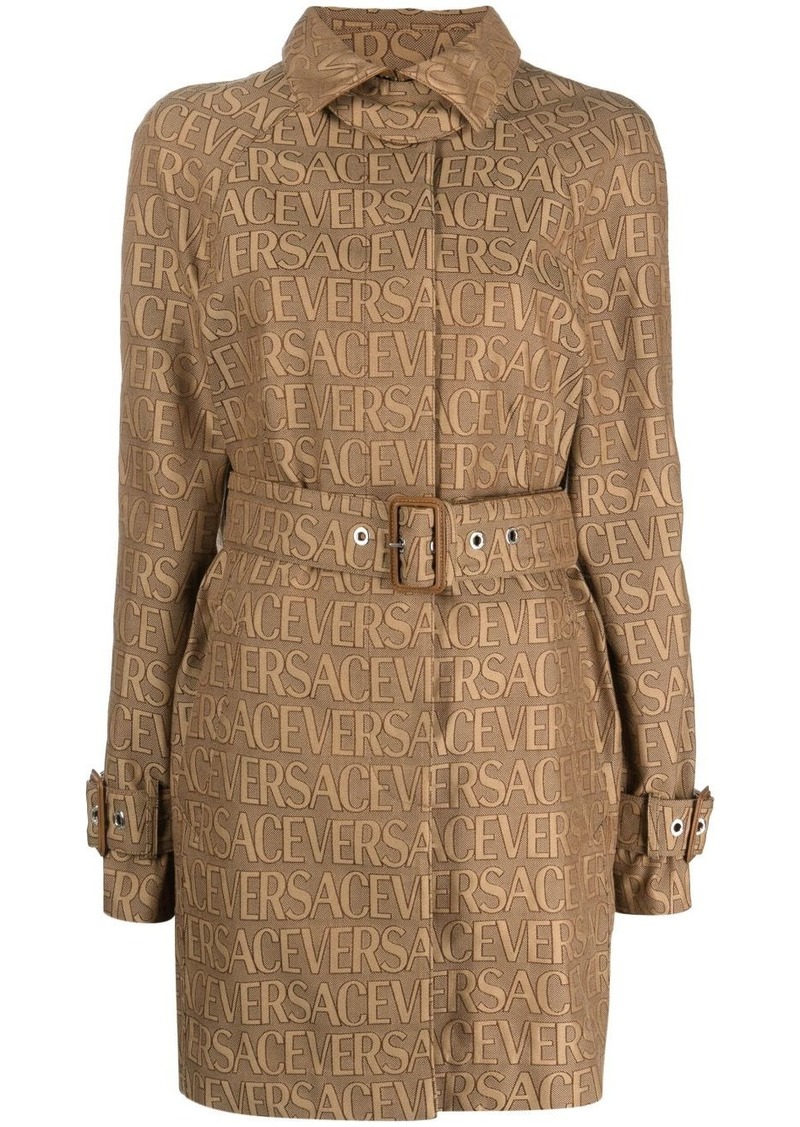 Versace Allover logo-jacquard trench coat