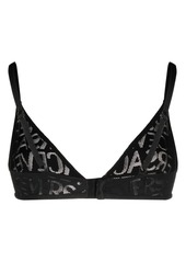 Versace Allover logo mesh triangle bra