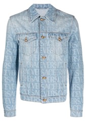 Versace Allover logo-print denim jacket