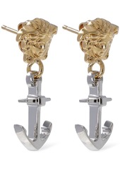 Versace Anchor Logo Pendant Earrings