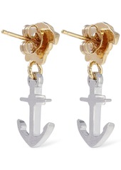 Versace Anchor Logo Pendant Earrings