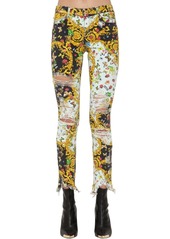 Versace Archive Print Destroyed Skinny Jeans