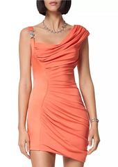 Versace Asymmetric Ruched Cocktail Minidress