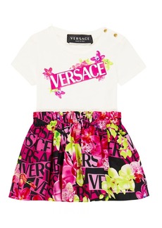 Versace Kids Baby printed jersey and poplin dress
