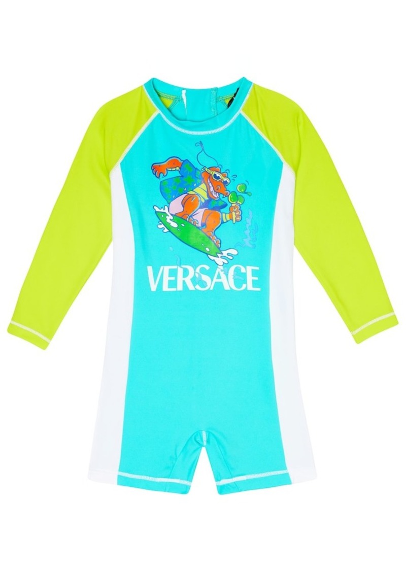 Versace Kids Baby printed rashguard swimsuit