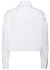 Versace Barocco Cotton Poplin Crop Shirt