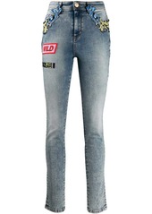 Versace Barocco-detail skinny jeans