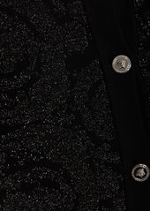 Versace Barocco Lurex Knit Cropped Cardigan