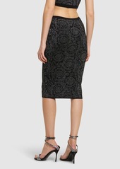 Versace Barocco Lurex Knit Midi Skirt
