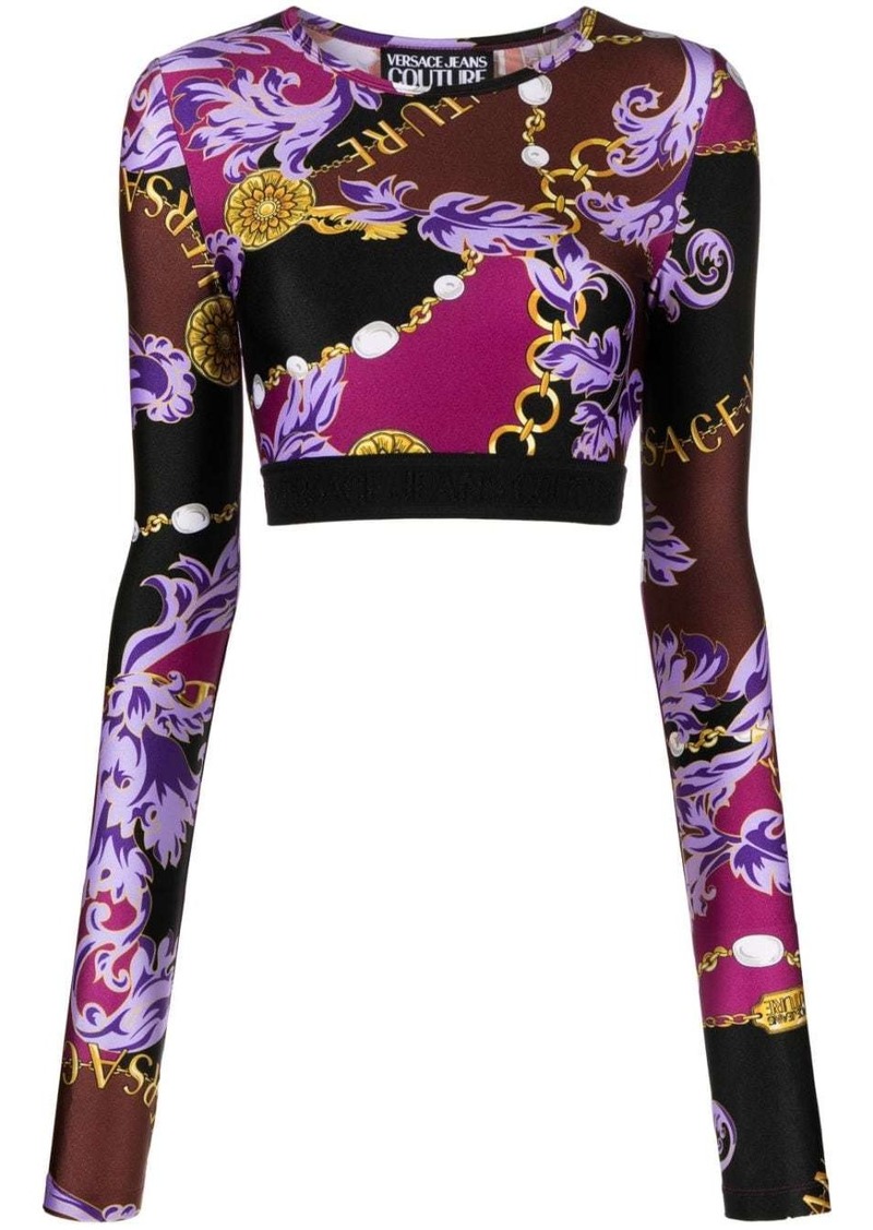 Versace Barocco print crop top