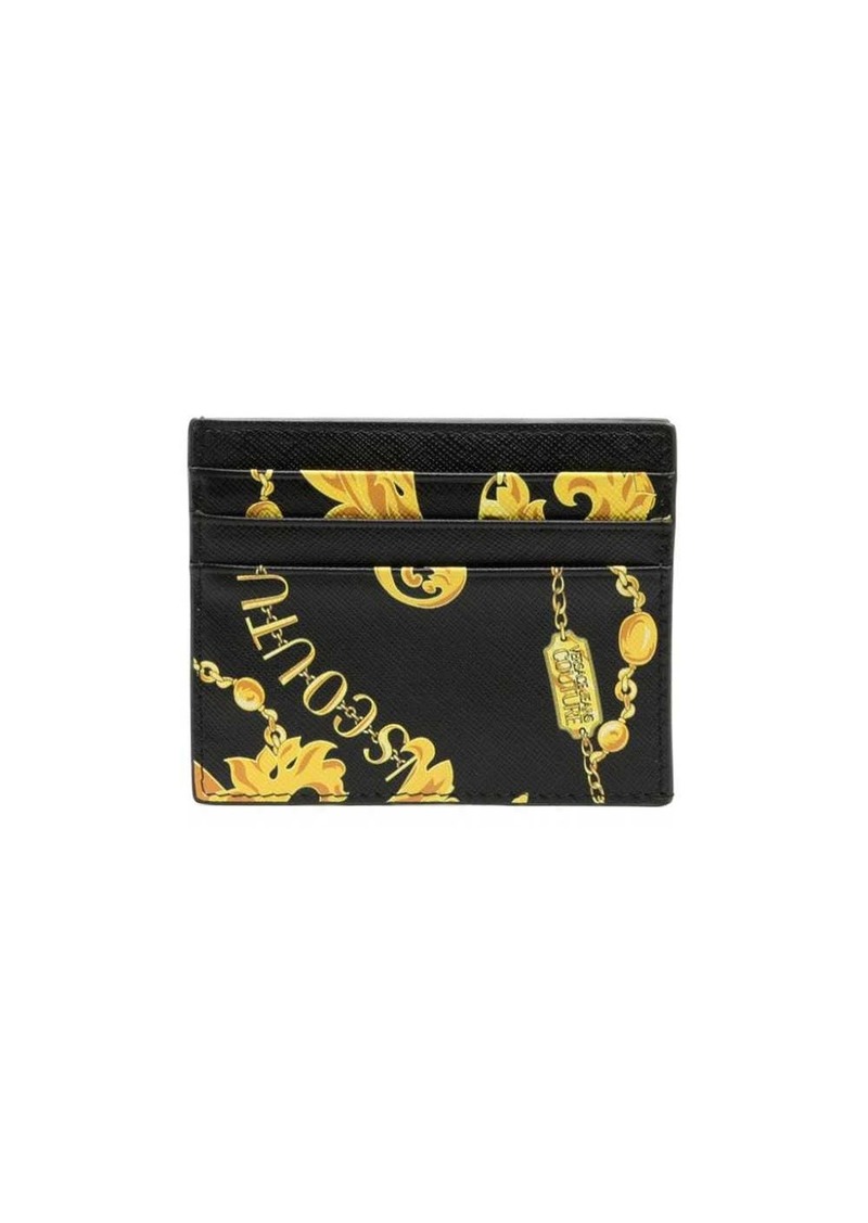 Versace Barocco-print leather cardholder