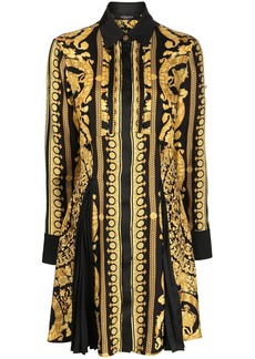 Versace Barocco silk midi shirt dress