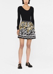 Versace Barocco-print pleated skirt