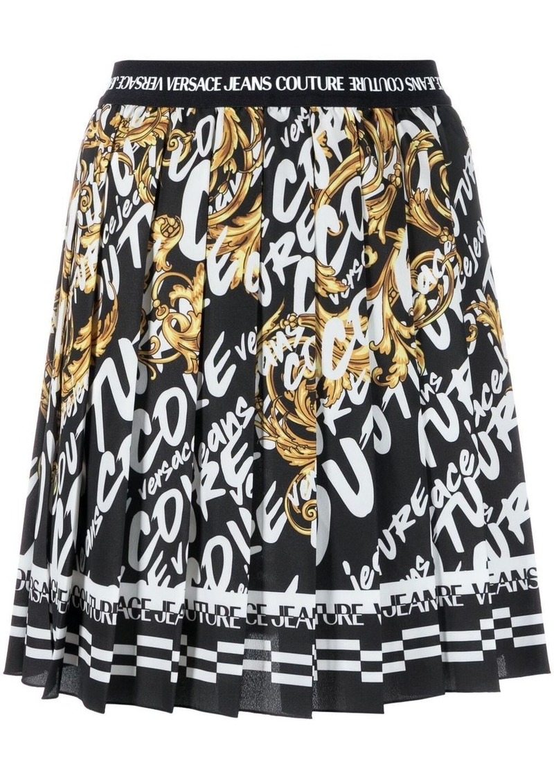 Versace Barocco-print pleated skirt