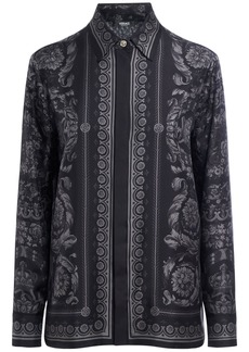 Versace Barocco Print Silk Twill Formal Shirt