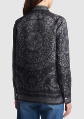 Versace Barocco Print Silk Twill Formal Shirt