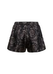 Versace Barocco Print Silk Twill Pajama Shorts
